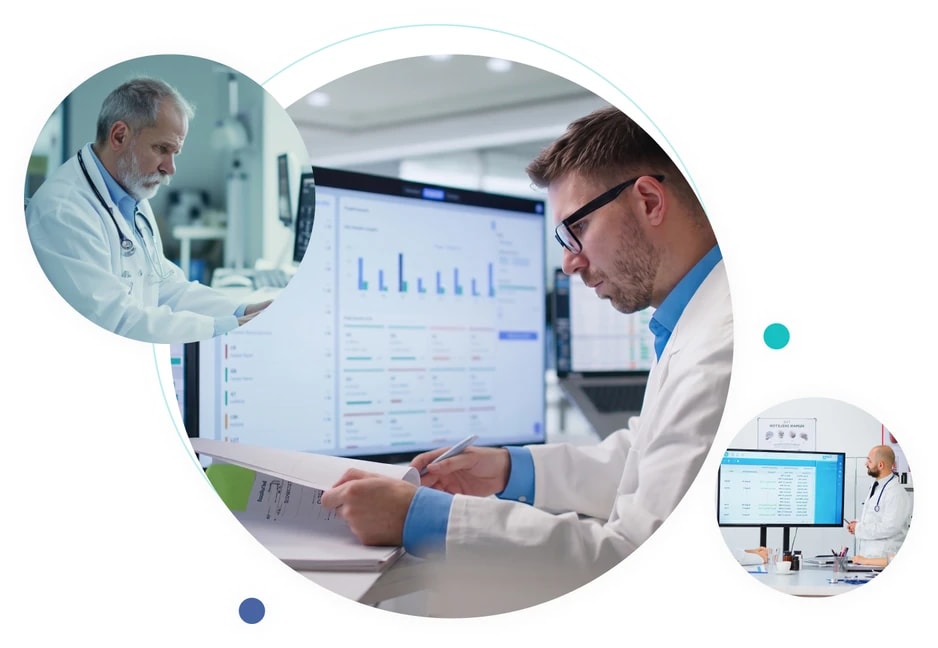 Clinicians reviewing coding decisions together